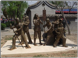 街頭賣藝人物銅雕塑 街頭賣藝人物銅雕塑