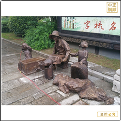 室外報爆米花人物銅雕塑 室外報爆米花人物銅雕塑