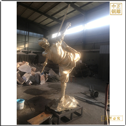 貼金寺廟少年功夫銅雕塑鑄造 貼金寺廟少年功夫銅雕塑鑄造