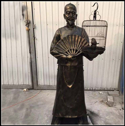 古代遛鳥(niǎo)人物銅雕 古代遛鳥(niǎo)人物銅雕